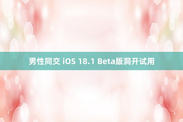 男性同交 iOS 18.1 Beta版洞开试用