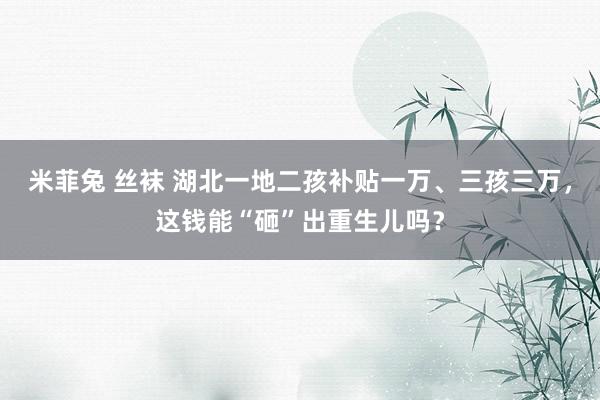 米菲兔 丝袜 湖北一地二孩补贴一万、三孩三万，这钱能“砸”出重生儿吗？