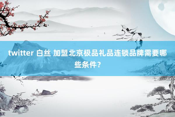 twitter 白丝 加盟北京极品礼品连锁品牌需要哪些条件？