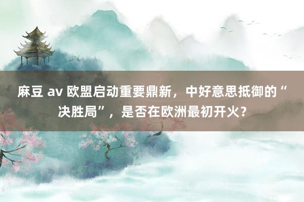 麻豆 av 欧盟启动重要鼎新，中好意思抵御的“决胜局”，是否在欧洲最初开火？