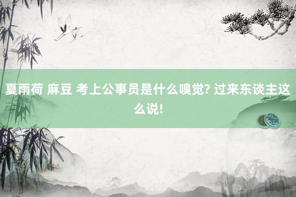 夏雨荷 麻豆 考上公事员是什么嗅觉? 过来东谈主这么说!